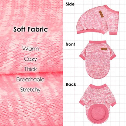 1 Pc Dog Sweaters for Small Dogs Girl Boy Winter Fleece Clothes Warm Soft Dog Sweatshirt Outfit for Dogs Cats Pet Apparel