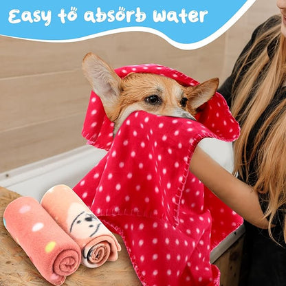 Eccliy 20 Pcs Puppy Blanket Pet Soft Fleece Dog Blankets Warm Felt Throw Sleep Mat Bed Covers for Doggie Puppy Pet Dogs Cat, 20 Styles(23.6 x 27.6 Inch,Mix)
