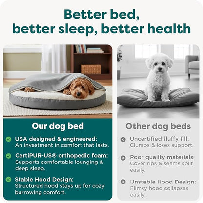 Furhaven 35" Round Orthopedic Dog Bed for Large/Medium Dogs w/ Removable Washable Cover, For Dogs Up to 50 lbs - Sherpa & Suede Snuggery - Espresso, 35-inch