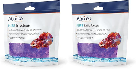 Aqueon Pure Betta Beads, Purple (Pack of 2)