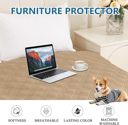 hyha Waterproof Dog Blanket, Reversible Pet Bed Blanket, Soft Sofa Couch Cover for Dogs Washable, Waterproof Pet Couch Covers for Sofa Puppy Cats Furniture Protector(68"x82", Camel/Camel)