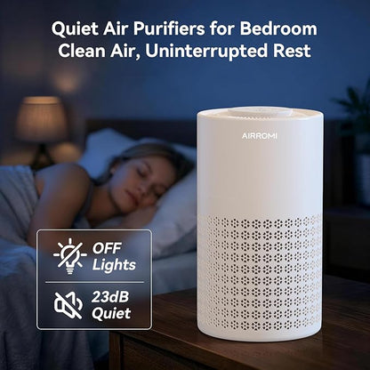 AIRROMI Air Purifier for Bedroom with A2001 Creamy Beige