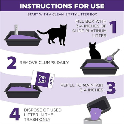 ARM & HAMMER Clump & Seal SLIDE Platinum Multi-Cat Clumping Cat Litter, 14-Day Odor Control, EZ Clean Technology, 37 lbs – No Scrubbing, Powerful Odor Eliminator