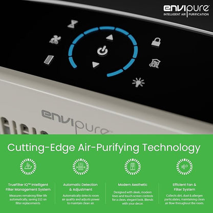 EP-300 EnviPure HEPA Air Purifier – Large Room Air Purifier Covers Up to 2200 Sq Ft, Removes Pollen, Dust, Smoke, Pet Hair, Odors & More - Real Time Smart TrueFilter IQ™ HEPA Filter Life Monitoring