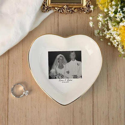 Custom Photo Ring Dish, Personalized Polaroid Picture Trinket Tray, Wedding Anniversary Keepsake Jewelry Dish, Valentines Gift for Her Him Wife Husband Parents Grandparents