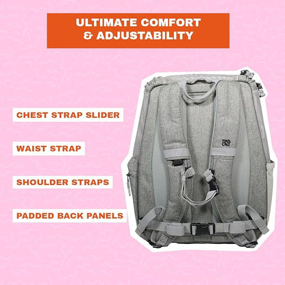 Travel Cat Navigator Carrier Bag - Premium Cat Backpacks for Carrying Cats, Travel, Hiking, Outdoor Use - Grey Mesh Backpacks for Small, Medium, Large Cats up to 25 LBS with Side Pockets, Zipper Clips