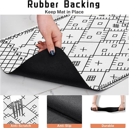 Absorbent Pet Dog Bowl Mat for Food and Water, Pet Cat Food Feeding Mat with Non Slip Rubber Backing, Dog Food Mats for Floors Waterproof, 16"x24"