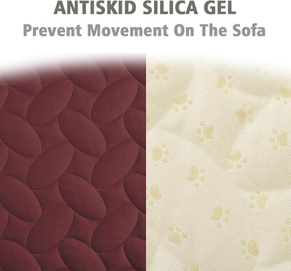 Ameritex Pet Bed Cover Dog Bed Blanket for Sofa and Furniture Waterproof New Pattern Design (52x82 Inch, Burgundy)