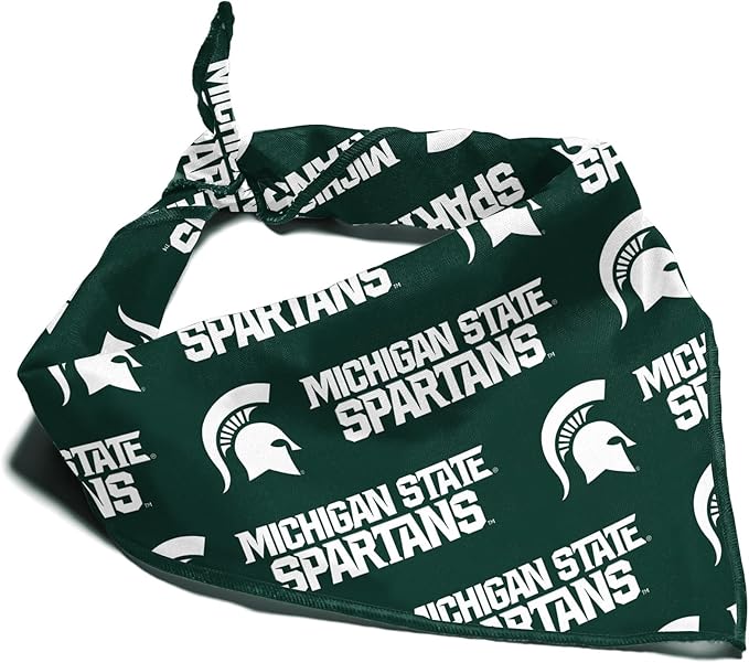 Michigan State Spartans Officially Licensed Bandana for Dogs and Cats | Fits Pets Great Gift Idea | Easy-to-Tie (Large, 28")