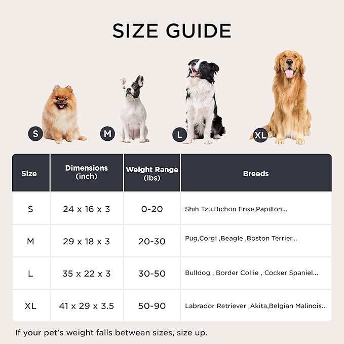 Bedsure Memory Foam Dog Bed Medium Size Dogs- Orthopedic Pet Beds for Crate with Removable Washable Cover and Nonskid Bottom - Plush Flannel Fleece Top Pet Mat, Khaki
