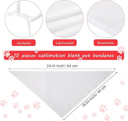 Weewooday 6 Pieces Sublimation Heat Transfer Dog Bandana Triangle Dog Scarf Polyester Pet Bandana DIY Handkerchief Bib for Dogs Puppy