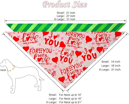 Valentine's & St. Patrick's Day Dog Bandana Set 2PCS-Small,Holiday Party Costumes,Pet Scarves for Boys and Girls,Dog Outfit Gifts for Small Dogs and Cats,Diverse Festive Styles
