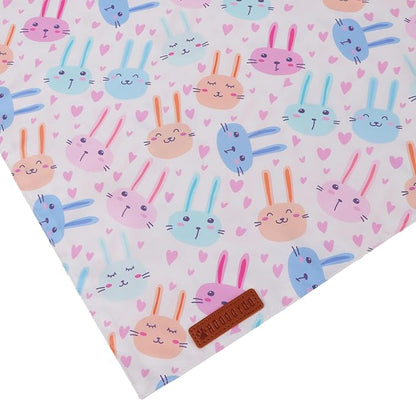 ADOGGYGO Easter Dog Bandanas 2 Pack, Reversible Bunny Carrot Print Puppy Scarf, Premium Fabric, Adjustable Fit Easter Bandana for Small Dogs (Small)