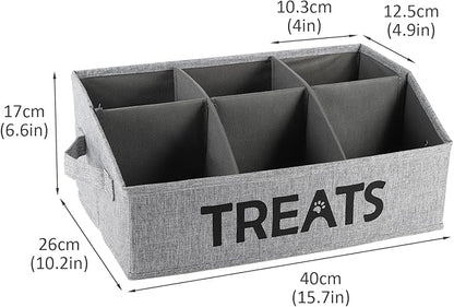 Dog Treat Container Storage Basket pet Food Storage containers Great for organizing Food Treats Snack for pet Dogs Cats Birds Animal Gray