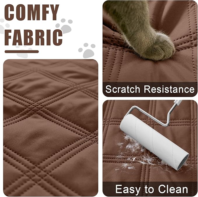 Smiry Waterproof Dog Bed Cover Blanket 30x70, Soft Reversible Pet Blanket, Washable Leakproof Cats Dogs Couch Cover for Sofa, Couch, Furniture, Brown/Brown