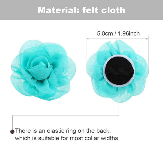 Leinuosen 14 Pcs Flower for Dog Collar Pet Collar Flowers Charms Multi Color Bow Tie for Cat Puppy Dog Grooming Accessories