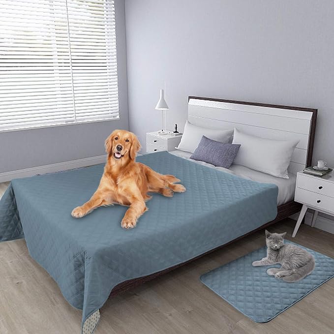 Easy-Going 100% Waterproof Dog Bed Cover, Non-Slip Pet Blanket for Furniture, Washable Couch Cover, Repleasement Sofa Cover (68X82 in,Light Blue)