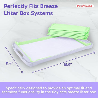 PETSWORLD Multi Cat Pad Refills for Cats Breeze Litter System, Ultra-Absorbent, Quick Dry - (600 Count, Unscented)