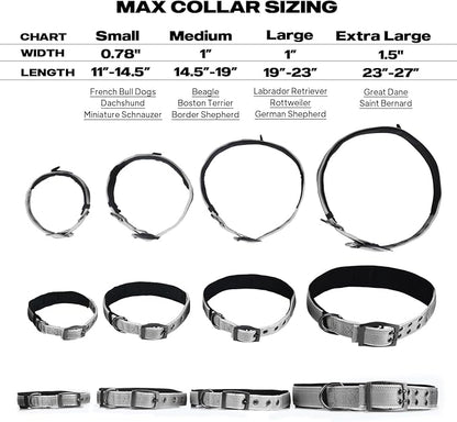 PetiFine Dog Collar for Large Dogs, Neoprene Padded and Adjustable, Reflective Wide Heavy Duty Pet Collars with Durable Metal Belt Buckle for Walking, Black, XL