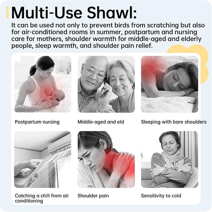 QBLEEV Parrot Anti-Scratch Shoulder Protector, Bird Diaper Poop Cover Pad for Parakeets Cockatiels Conures, Cotton Shawl Cape for Birds to Stand on Shoulders, Pet Arm Guard for Lovebirds Finches