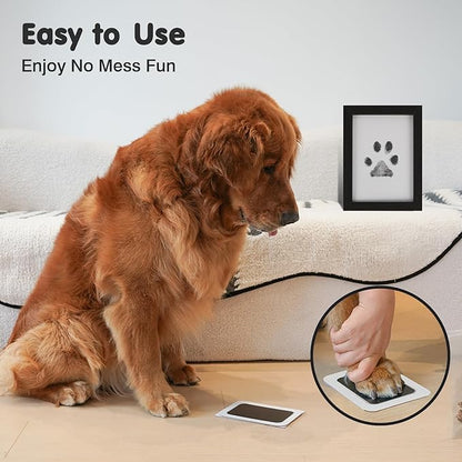 Inkless Paw Print Kit for Dogs,Cats & Babies - Clean Touch Dog Nose & Baby Handprint Kit,Mess Free Dog Paw Print Kit,1-Pcs Ink Pad & 1 Wooden Frame - Keepsake Gifts for Pet Lovers,New Moms