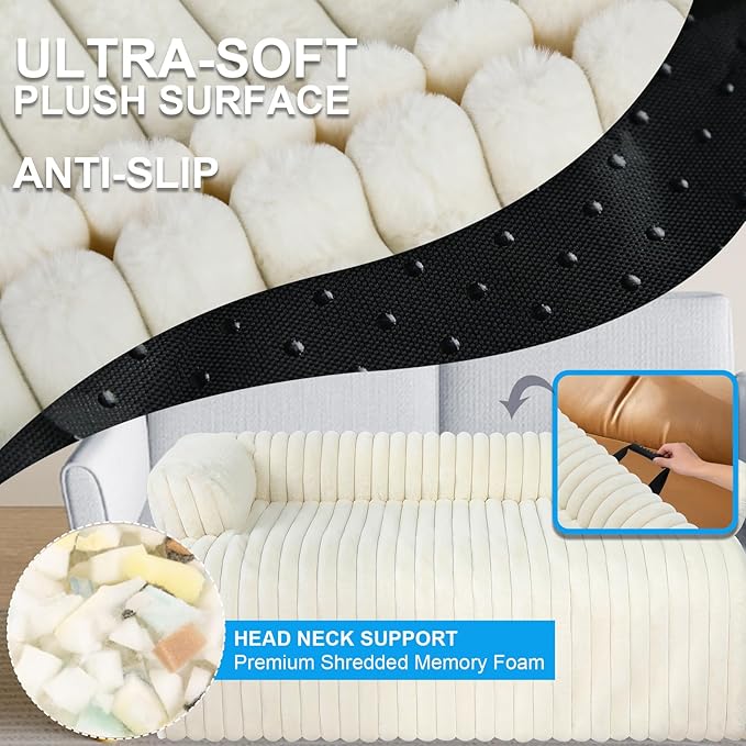 Wn's Day Luxurious Dog Couch Bed, Washable Calming Dog Couch Cover, Removable Couch Protector for Dogs, Waterproof Sofa Bed, Pet Bed Mats for Couch, Pet Couch Covers for Sofa(White, XL)