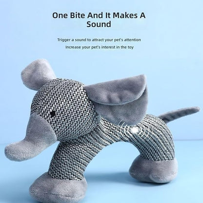 Xcho Linen Safari Companions Squeaky Dog Chew Animals Indestructible Dog Chew Toys Puppy Toys to Keep Them Busy for Small Medium Dogs Uitable for Indoor and Outdoor Throwing Play(Dog)
