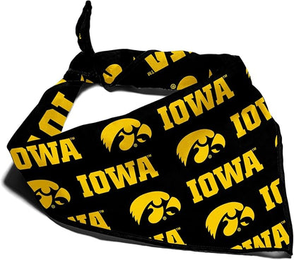 Iowa Hawkeyes Officially Licensed Bandana for Dogs and Cats | Fits Pets Great Gift Idea | Easy-to-Tie (Small, 13")