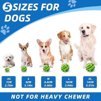 Dog Toys Ball, Interactive Dog Ball, Shaking with Gibbering Sound, for Training & Herding, XS, 2.75 in (7 cm)