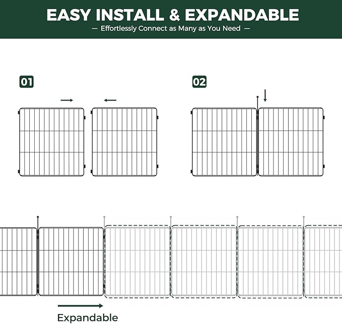 FXW MiniPaws Unleashed Dog Playpen, Expandable & Portable Design for Yard, RV Camping and Indoor Use, for Puppies and Small Dogs, 24-inch 24 Panels