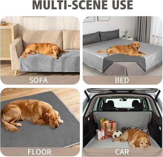 Ameritex Pet Bed Blanket Reversible 100% Waterproof Velvet Super Soft for Sofa and Bed