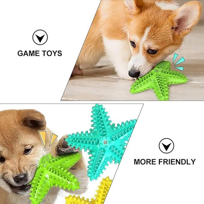 Chew Toy for Dog Toothbrush Stick Dog Toys for Aggressive Chewers Interactive Toys Treats Tough Toy to Keep Them Busy Chew Toys for Small Dogs (Star Toy - Yellow)