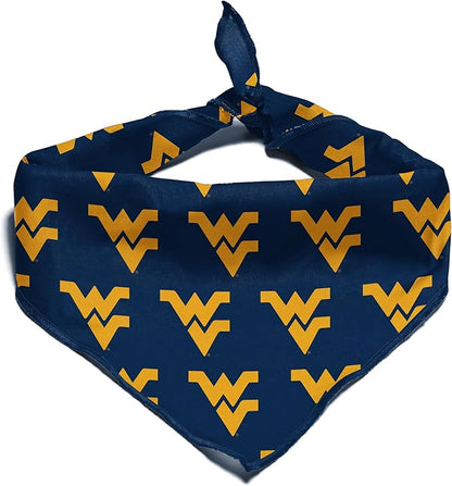West Virginia Mountaineers Officially Licensed Bandana for Dogs and Cats | Fits Pets Great Gift Idea | Easy-to-Tie (Small, 13")