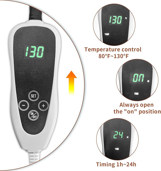 Cat Heating Pad 18x18 in with Smart Thermostat Switch and Power Line Protection Tube,Obtained MET and UL Dual Certification,Waterproof Pet Heating Pad for Cats-Paw Print