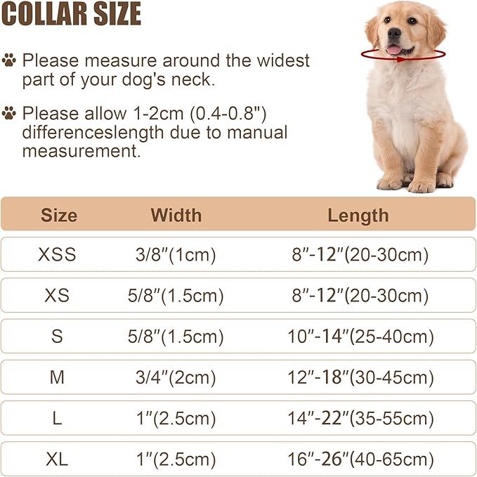 Reflective Dog Collar with Buckle Adjustable Safety Nylon Collars for Small Medium Large Dogs, Brown M