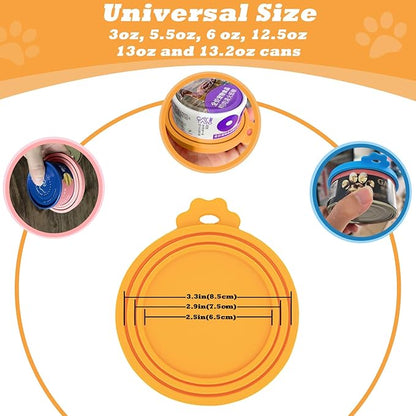 Cat Treat Spoon & 3 Pcs Can Lids | Cat Strip Feeder Squeeze for Liquid Snack | Universal Silicone Pet Can Covers BPA Free | Waste-Free Lickable Treat Feeder(Multicolor)