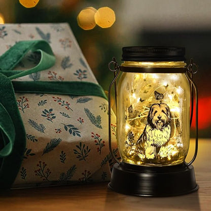Polish Lowland Sheepdog Gifts for Women/Men, Pet Solar Lanterns Polish Lowland Sheepdog Lover Lantern Pet Loss Dog Memorial Lights Solar Garden Decoration for Yard,Patio,Torches Lights Home Decor
