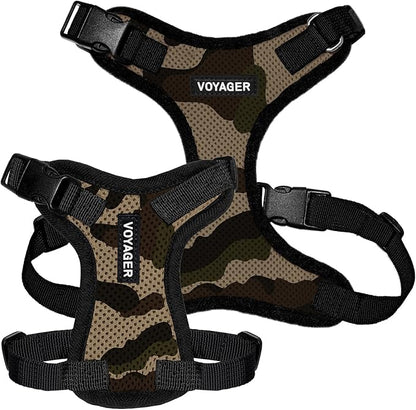 Voyager Step-in Pet Harness - All Weather Mesh, Adjustable Step in Harness for Cats and Dogs by Best Pet Supplies - Army/Black Trim, S
