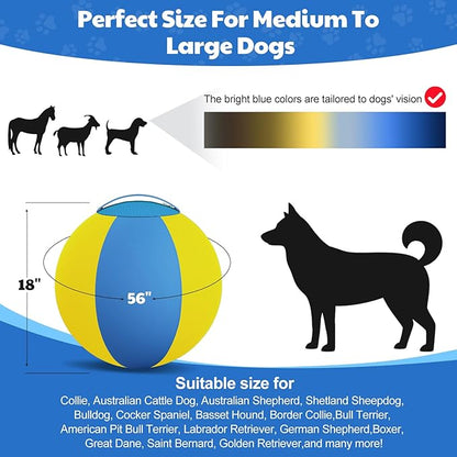 Happypaw 18'' Herding Ball for Dogs – Enhanced Chew Resistance & Heavy-Duty Material,Durable Dog Toy Agility Equipment for Australian Shepherds, Cattle, Border Collies, and Small/Medieum Breed