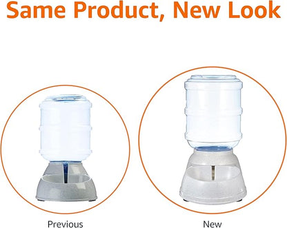 Amazon Basics Gravity Pet Water Dispenser for Cat,Dog,1 Gallon Capacity,Small,Gray,(Pack of 4)