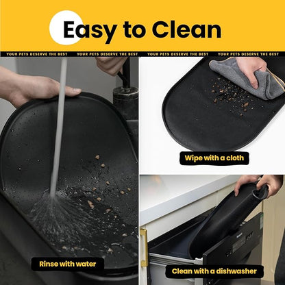 Dog Food Mat,1/2 Inch Raised Edges Cat Dog Feeding Mat for Spill Containment,BPA-Free Silicone Pet Food Mats for Floor Waterproof,Rubber Pet Placemats for Food and Water Bowls