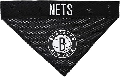 Pets First NBA Reversible Dog Bandana - Brooklyn Nets Home & Away Sports Bandana with Premium Embroidery Logo, Large/X-Large
