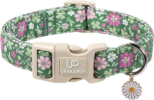 St. Patrick's Day Dog Collar, UP URARA PUP Shamrock Adjustable Pet Collar with Quick Release, St. Patrick's Day Dog Accessories for Small Medium Large Dogs