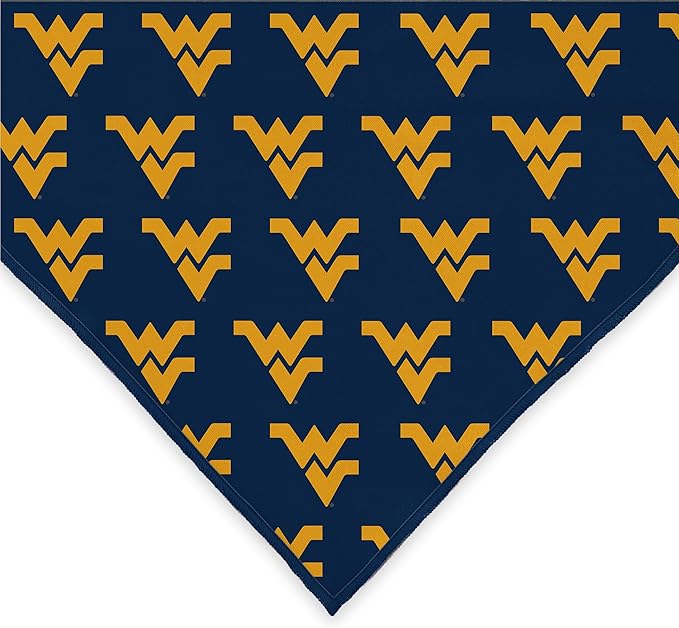 West Virginia Mountaineers Officially Licensed Bandana for Dogs and Cats | Fits Pets Great Gift Idea | Easy-to-Tie (Large, 28")