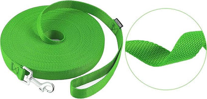 AMAGOOD Dog/Puppy Obedience Recall Training Agility Lead-15 ft 20 ft 30 ft 50 ft Long Leash-for Dog Training,Tie Out,Play,Safety,Camping (20Feet x 1Inch, Green)