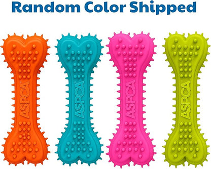 ASPCA 2-Pack Spiky TPR Puppy Teether Bones – Vanilla-Scented Teething Toys for Gum Relief, Gentle Chewing & Interactive Play