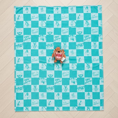 Looney Tunes Taz Tasmanian Devil Pet Throw & Pet Toy Pillow Set - 40in x 50in Super Soft Cozy Throw Blanket for Dogs & Cats - Couch/Bed/Car, (Officially Licensed Product) by Franco Pet