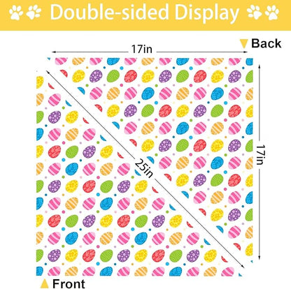 Easter Dog Bandana, 2 Pack Adjustable Holiday Party Pets Rabbit Easter Egg Bandana Triangle Bibs Dog Cat Scarf Set