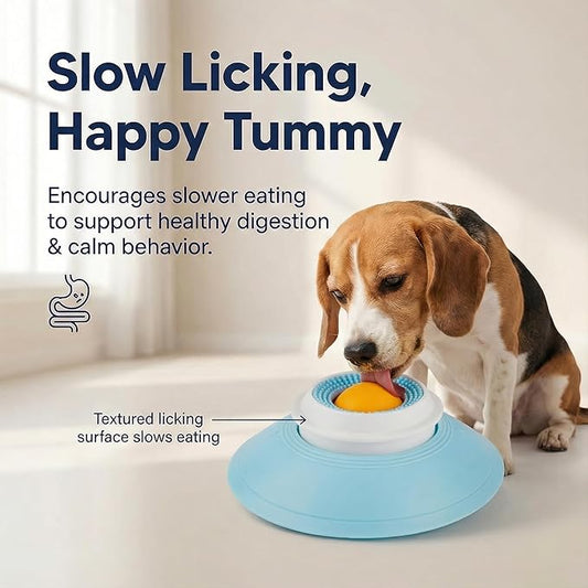 Dog Lick Slow Feeder Bowl - Licking Sphere - Interactive Cat Enrichment Toy for Yogurt Peanut Butter Treats - Rolling Ball Puzzle Feeder for Mental Stimulation - Boredom Buster for Small Pets