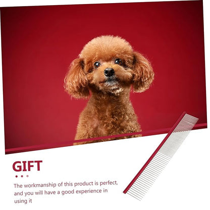 POPETPOP Portable Pet Comb for Dogs and Cats Wear-resistant Multi-function Grooming Tool Lightweight Aluminum De-shedding Brush for Daily Use for Removing and Loose Hair